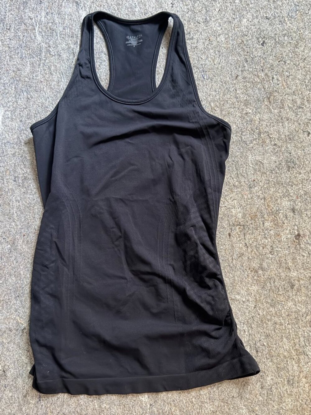 Athleta Speedlight Seamless Long Tank Top Black Small S